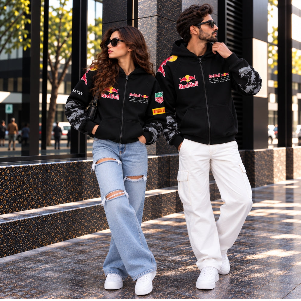 Track Rush Frontzip Hoodie – Black Racing Edition