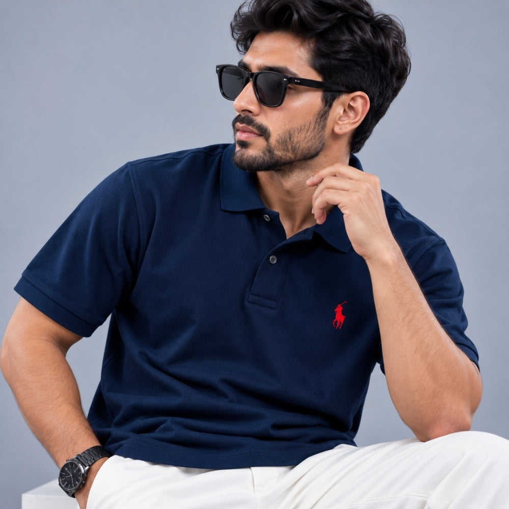 Navy Club Polo T-Shirt