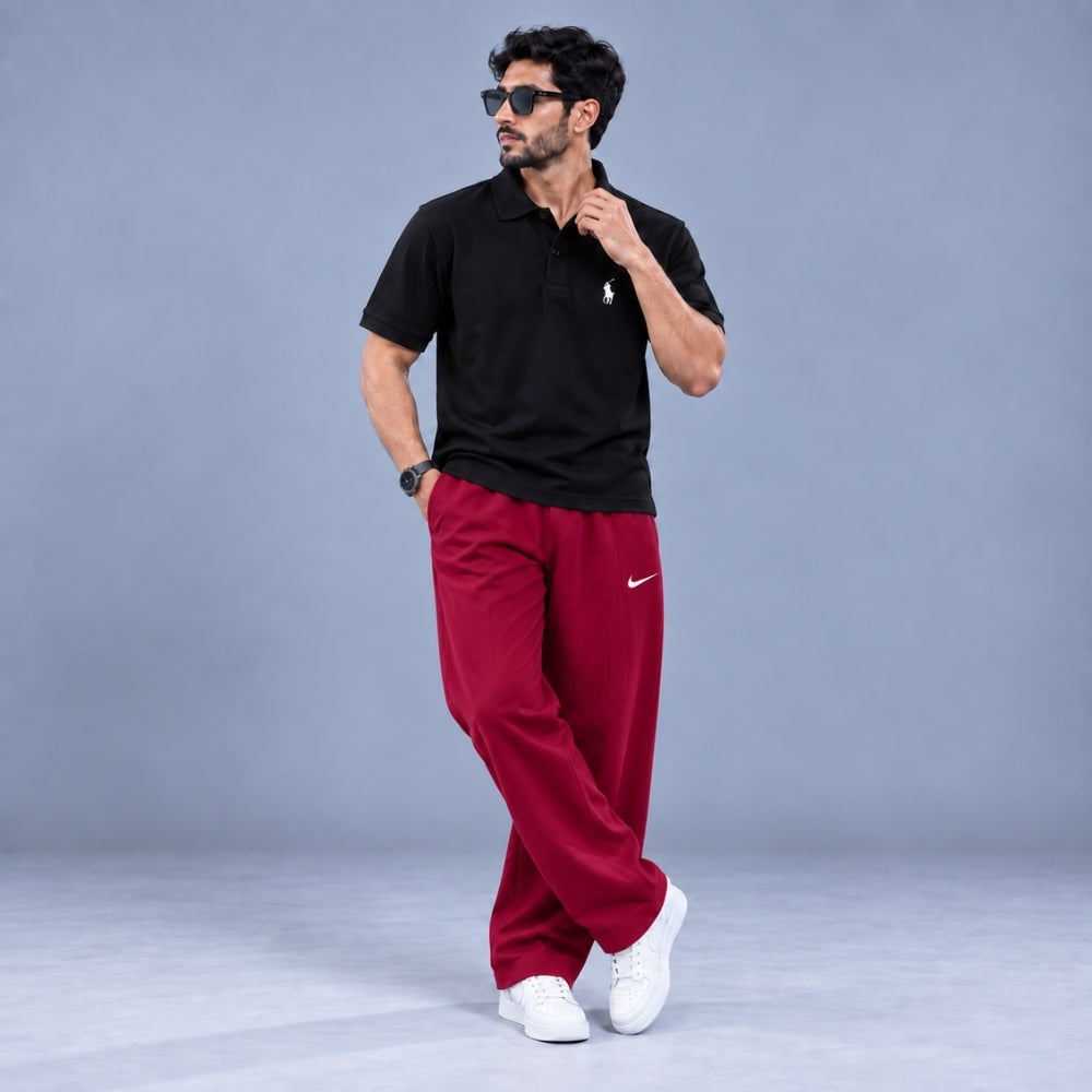 Burgundy Street Wide-Leg Pants