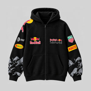 Track Rush Frontzip Hoodie – Black Racing Edition