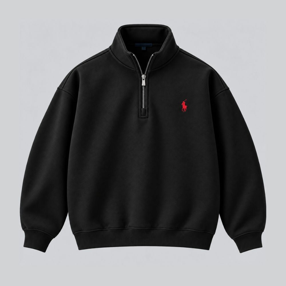 Crimson Crest - Halfzip Sweater