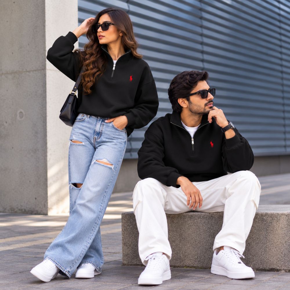 Crimson Crest - Halfzip Sweater
