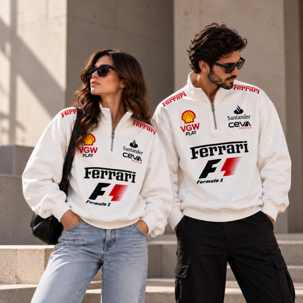 Racing Halfzip Sweater  – White Motorsport Edition