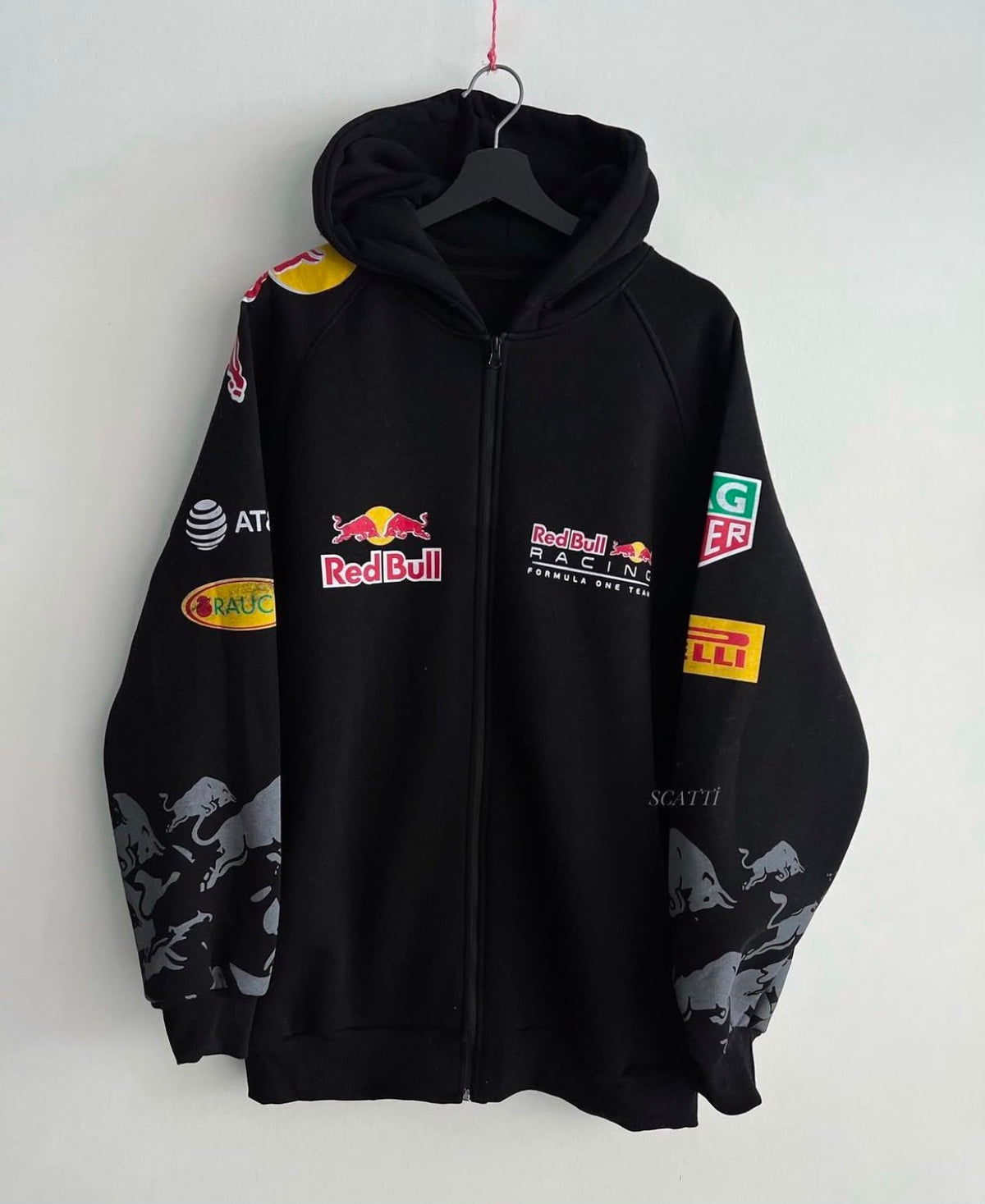 Formula Rush Racing Zip-Up Hoodie – Black Unisex